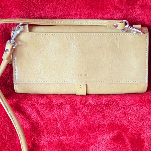 Fossil Light Tan Leather Tri-fold Wallet Crossbody Bag - Picture 5 of 9
